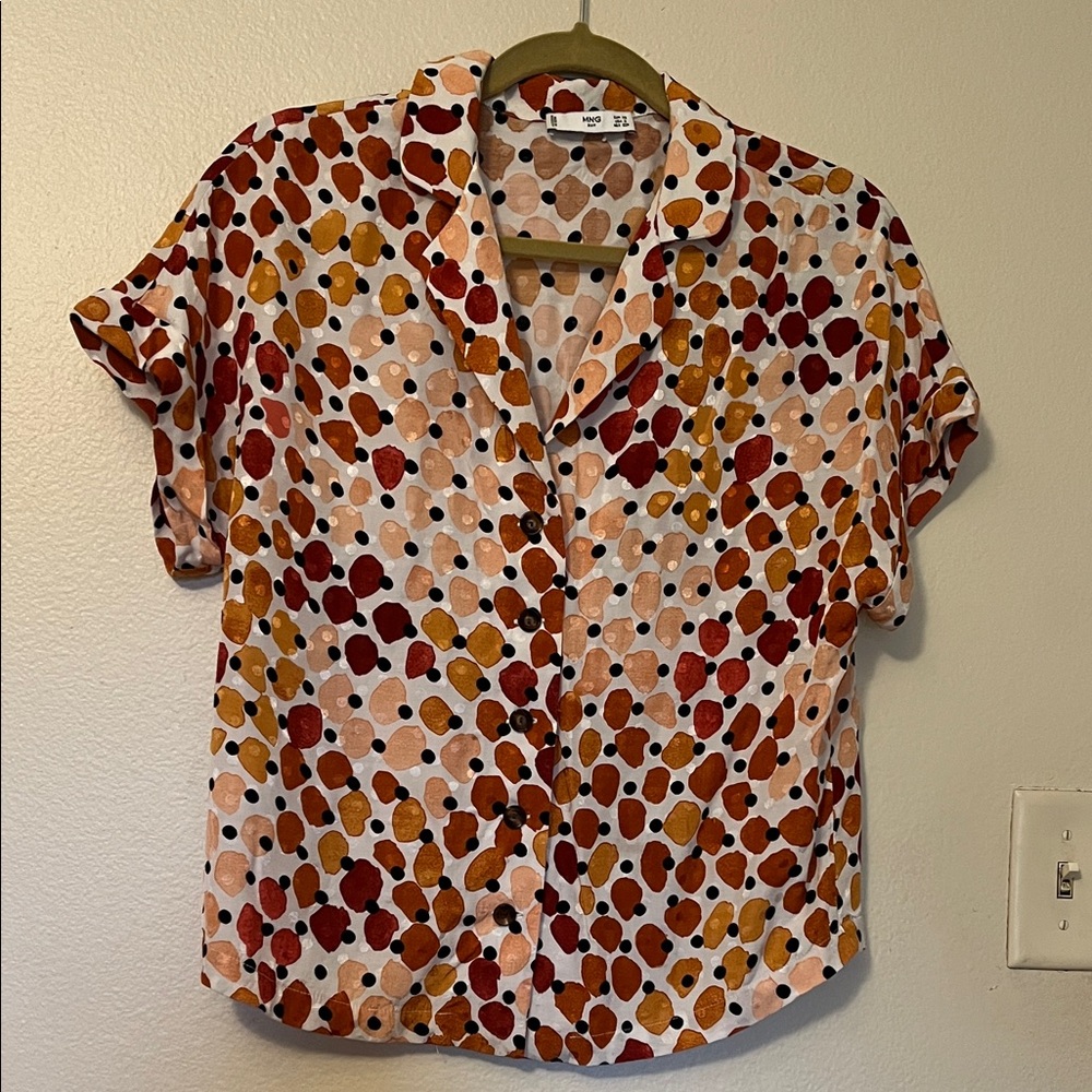 Mango Multicolor Polka Dot Blouse - image 1
